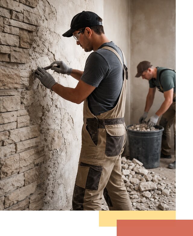 Демонтаж декоративного камня в Кинешме профессионально и безопасно