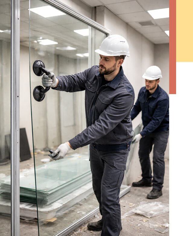 Демонтаж стеклянных перегородок в Кинешме от 3234 руб. — быстро и недорого | ОТДЕЛОЧНИК-Кнш