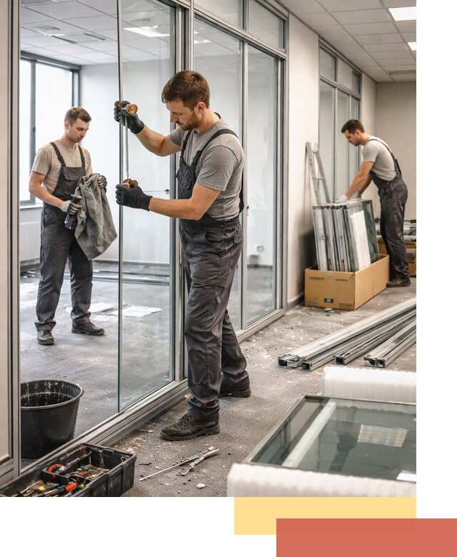 Демонтаж стеклянных перегородок в Кинешме быстро и безопасно