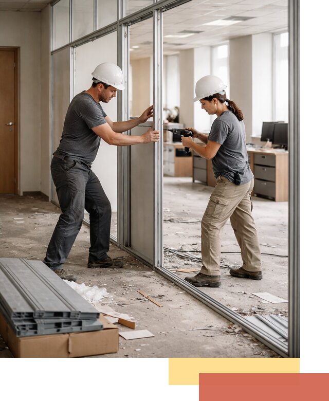 Демонтаж алюминиевых перегородок в Кинешме быстро и аккуратно