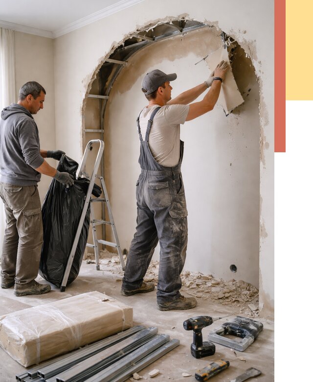 Демонтаж арки из гипсокартона в Кинешме от 3537 руб. — услуги под ключ | ОТДЕЛОЧНИК-Кнш