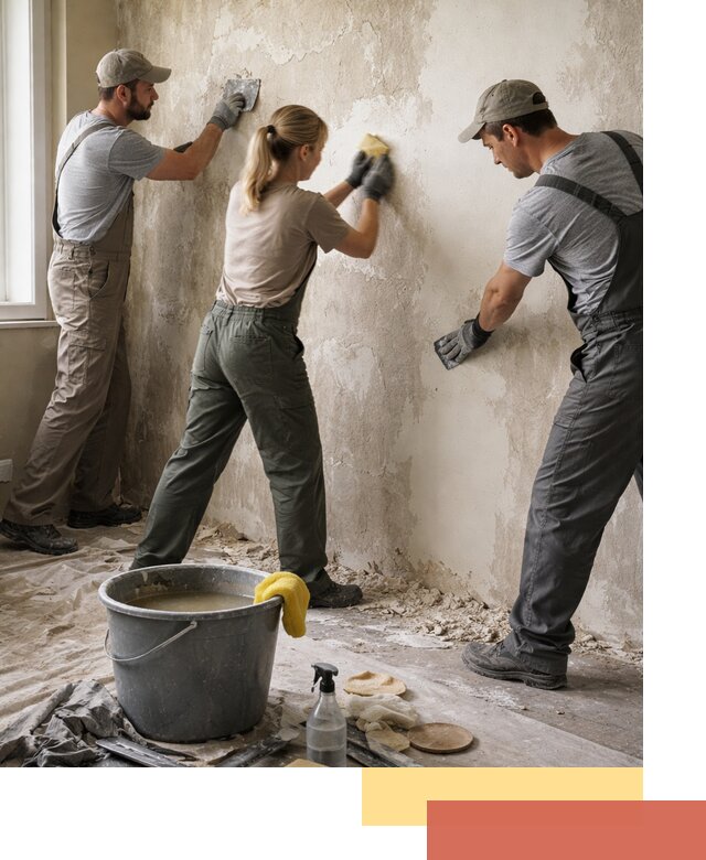 Очистка стен от клея и грунтовки в Кинешме качественно и быстро