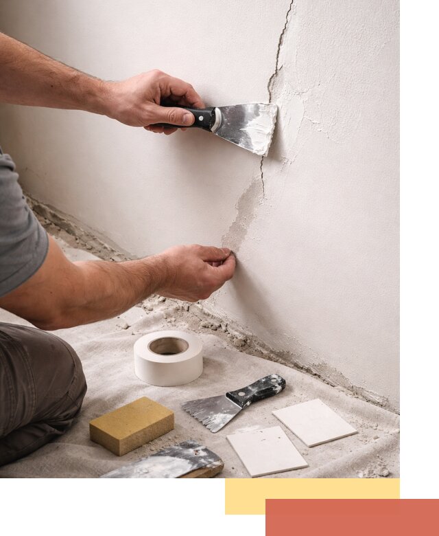 Заделка трещин и сколов в стенах и потолках в Кинешме
