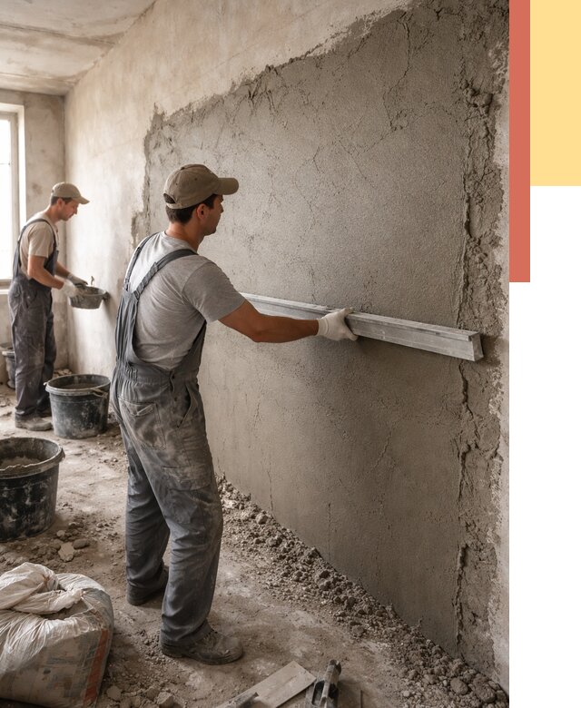 Цементная штукатурка стен в Кинешме от 4548 руб/м2 — быстро и недорого | ОТДЕЛОЧНИК-Кнш