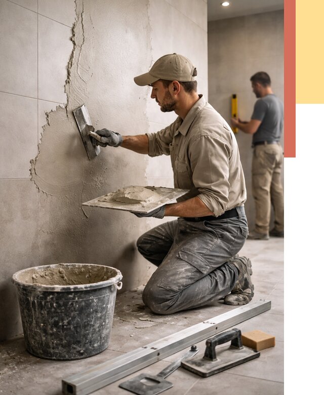 Штукатурка стен в ванной в Кинешме от 4548 руб./м² — выравнивание под ключ | ОТДЕЛОЧНИК-Кнш