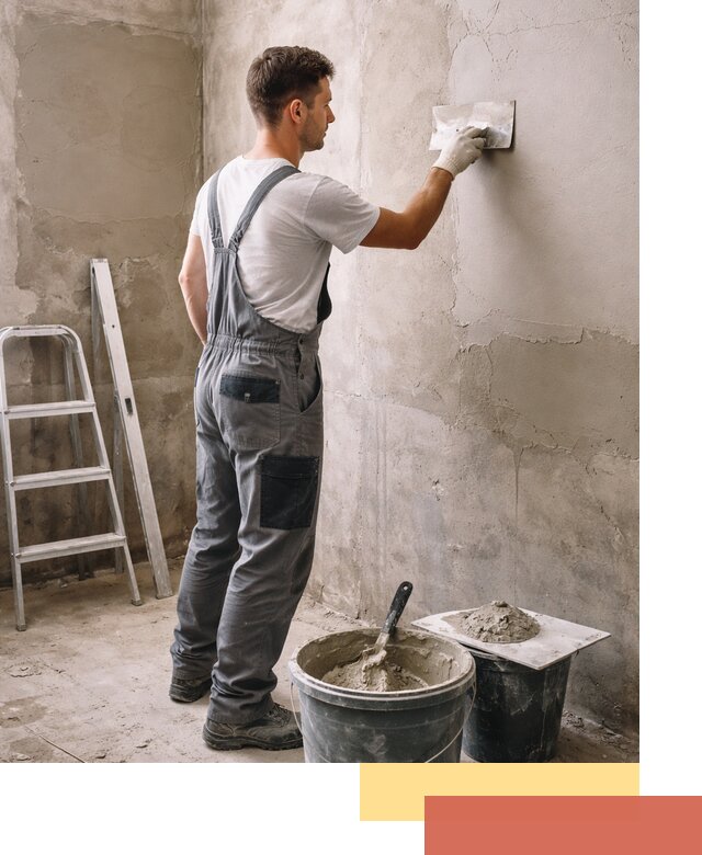 Штукатурка стен в ванной под ключ в Кинешме