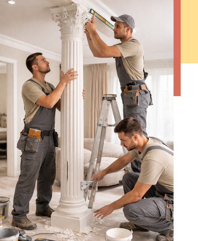 Установка декоративных колонн в Кинешме от 12128 руб. под ключ | ОТДЕЛОЧНИК-Кнш