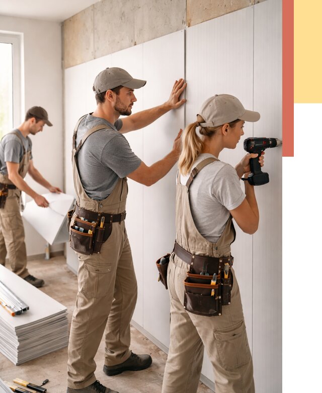 Монтаж ПВХ панелей на стены в Кинешме от 455 руб/м2 — быстро и недорого | ОТДЕЛОЧНИК-Кнш