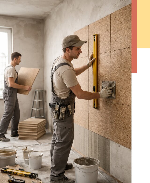 Монтаж пробковых панелей на стены в Кинешме от 3537 руб. — ОТДЕЛОЧНИК-Кнш