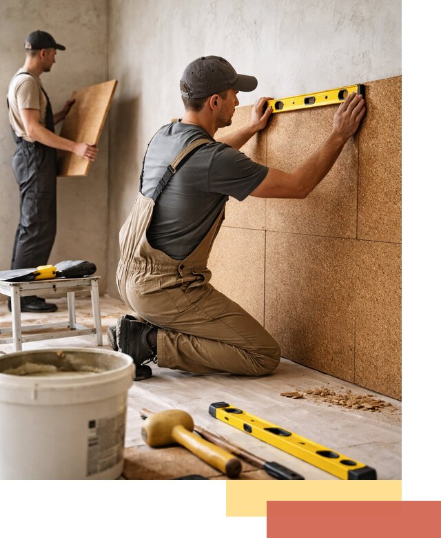 Монтаж пробковых панелей на стены в Кинешме быстро и качественно