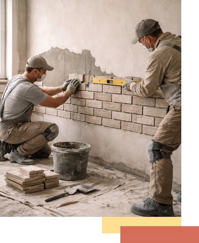 Монтаж декоративного кирпича профессионально в Кинешме