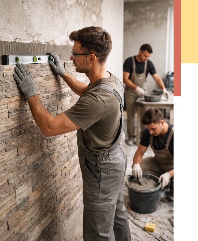 Монтаж искусственного камня в Кинешме от 4548 руб. под ключ | ОТДЕЛОЧНИК-Кнш