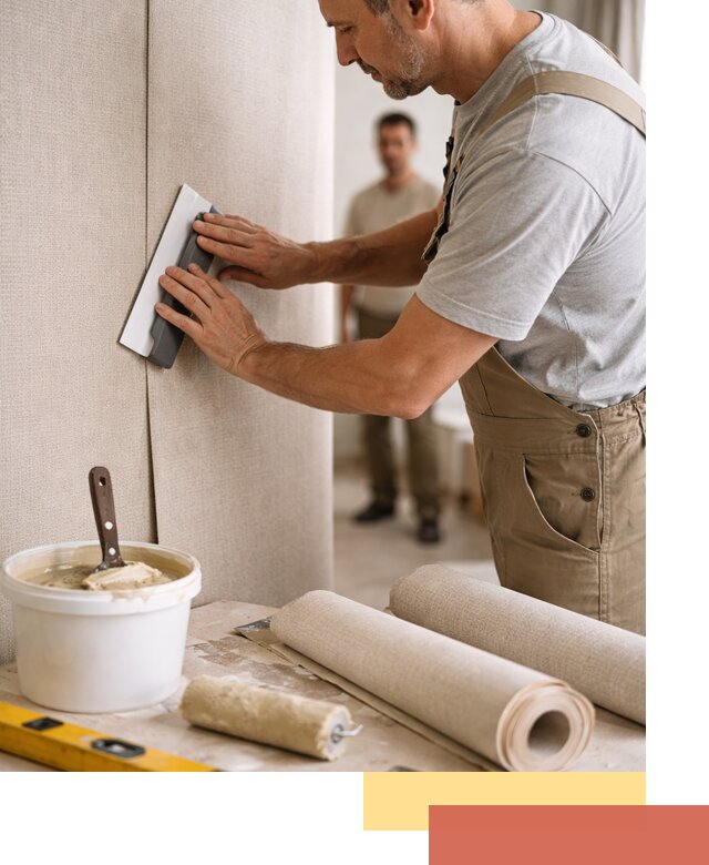 Поклейка текстильных обоев в Кинешме профессионально и аккуратно