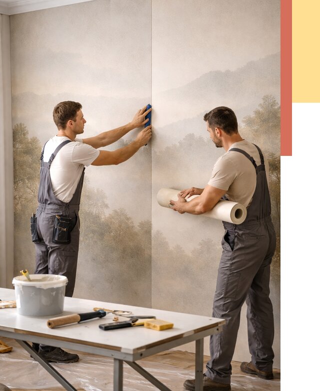 Поклейка фотообоев в Кинешме от 8591 руб/м² — быстро и недорого | ОТДЕЛОЧНИК-Кнш