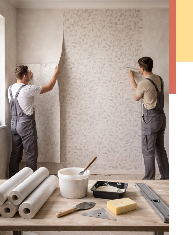 Поклейка обоев с подбором рисунка в Кинешме от 3537 руб. | ОТДЕЛОЧНИК-Кнш - быстро и недорого