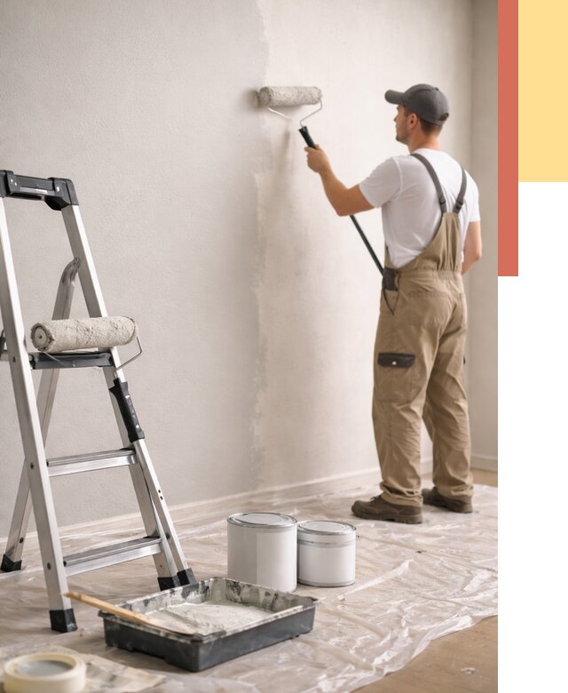 Покраска стен латексной краской в Кинешме от 4548 руб. за м2 | ОТДЕЛОЧНИК-Кнш