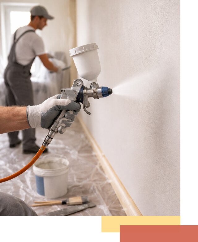 Покраска стен краскопультом в Кинешме быстро и качественно