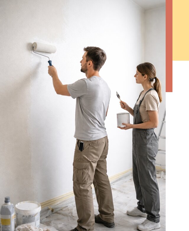 Окраска стен по стеклохолсту в Кинешме от 4548 руб/м² под ключ | ОТДЕЛОЧНИК-Кнш