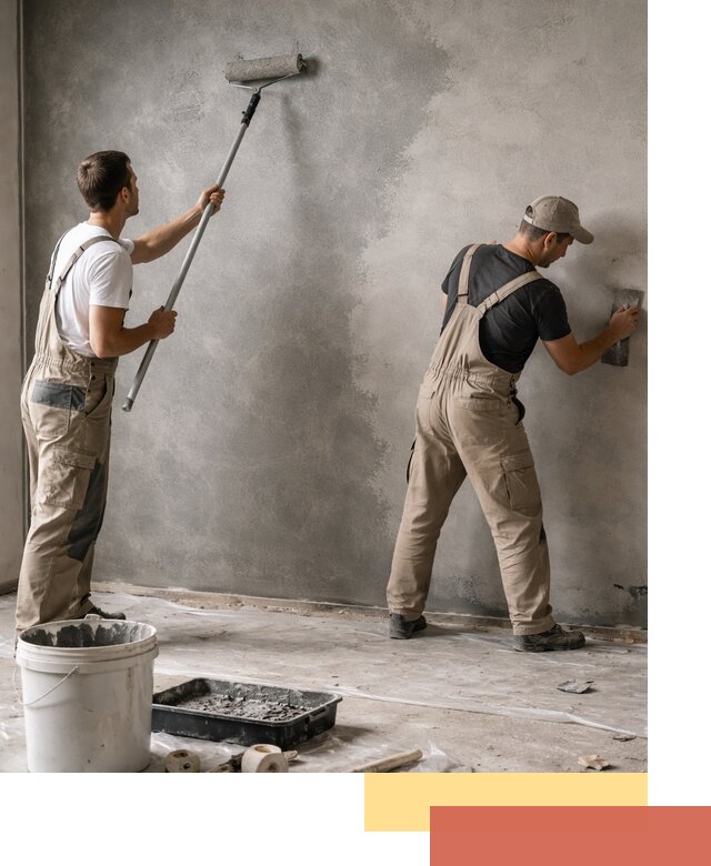 Покраска стен под бетон в Кинешме профессионально и недорого