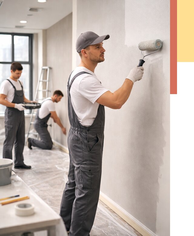 Покраска стен в офисе в Кинешме от 8591 руб. — быстро и недорого | ОТДЕЛОЧНИК-Кнш