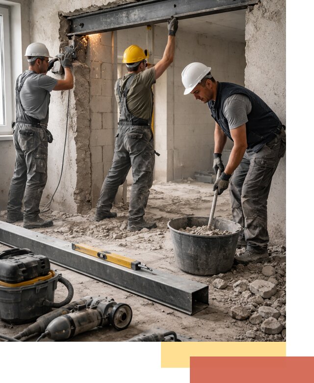 Создание проемов в стенах и несущих конструкциях в Кинешме