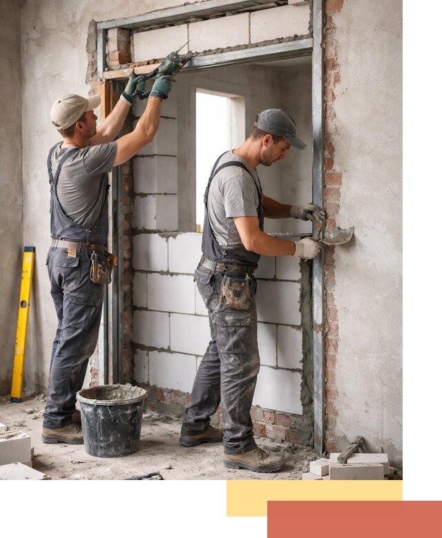 Закладка дверного проема под ключ в Кинешме: демонтаж, монтаж, отделка