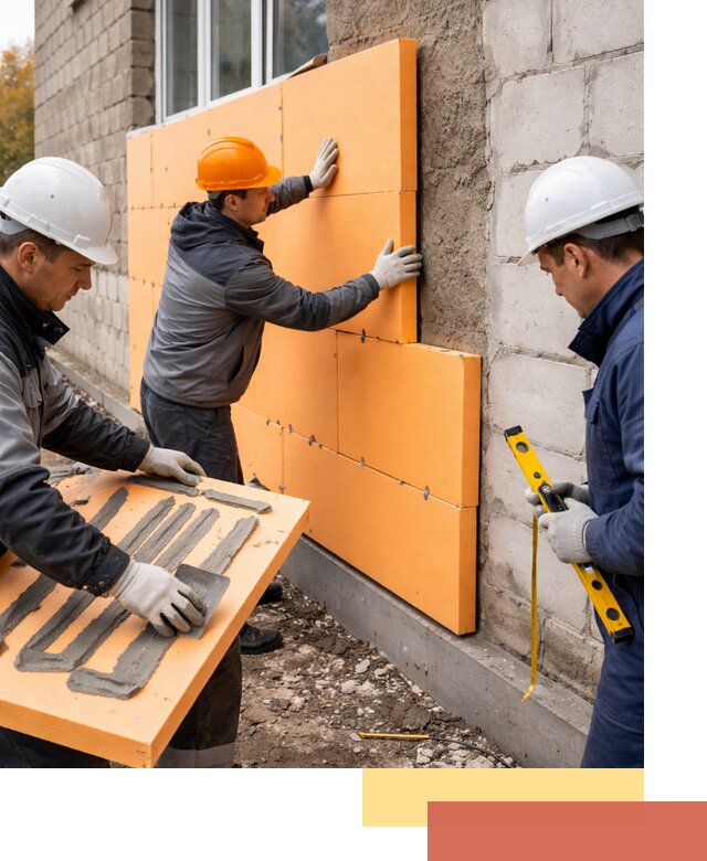 Утепление фасада пеноплексом под ключ в Кинешме