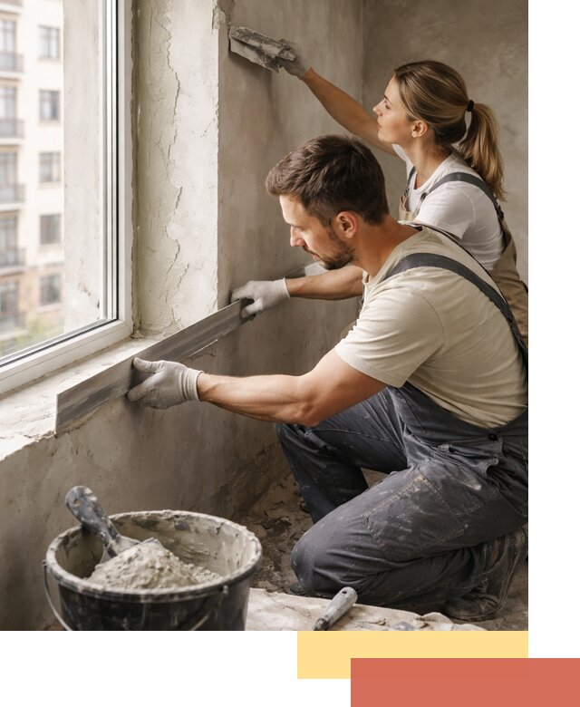 Штукатурка откосов дверей и окон профессионально в Кинешме