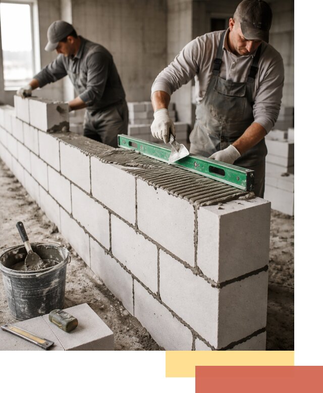 Кладка перегородок из газобетона в Кинешме быстро и качественно