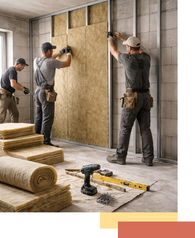 Шумоизоляция перегородок из блоков в Кинешме — монтаж и защита шумоизоляцией