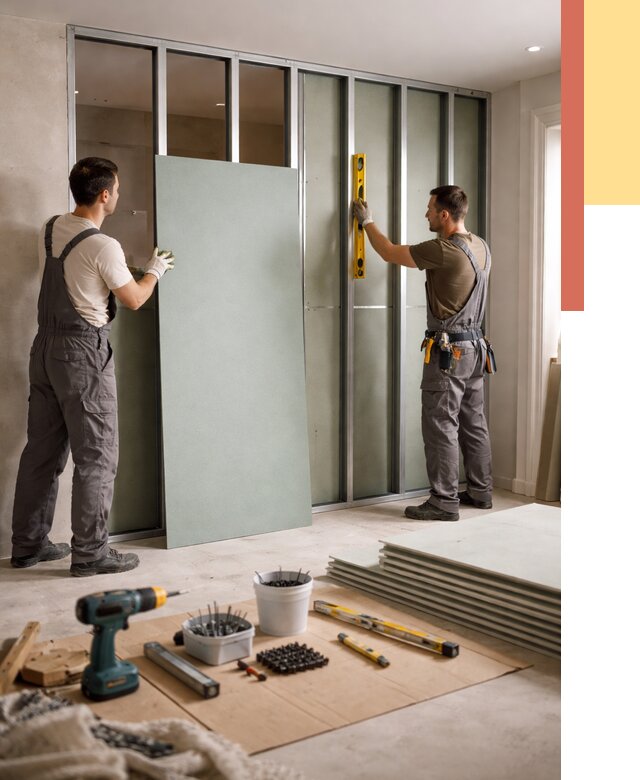 Перегородка из влагостойкого гипсокартона в Кинешме от 4851 руб. — монтаж под ключ | ОТДЕЛОЧНИК-Кнш