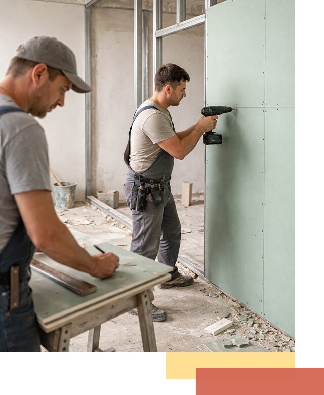 Перегородки из влагостойкого гипсокартона под ключ в Кинешме