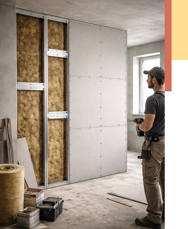 Усиленная перегородка под навеску в Кинешме от 12937 руб. — монтаж под ключ | ОТДЕЛОЧНИК-Кнш