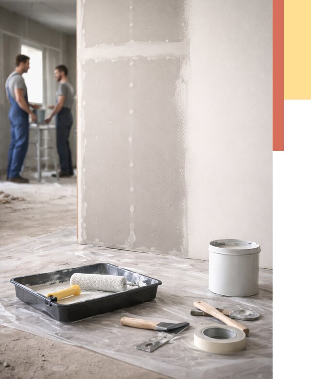 Покраска перегородок из гипсокартона в Кинешме от 4548 руб. под ключ | ОТДЕЛОЧНИК-Кнш