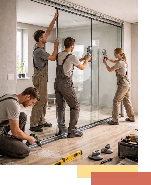 Изготовление стеклянных перегородок на заказ в Кинешме