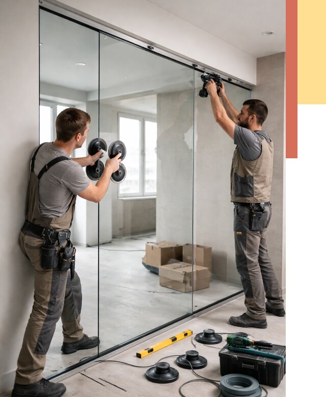 Монтаж стеклянных перегородок в Кинешме от 6570 руб. | ОТДЕЛОЧНИК-Кнш