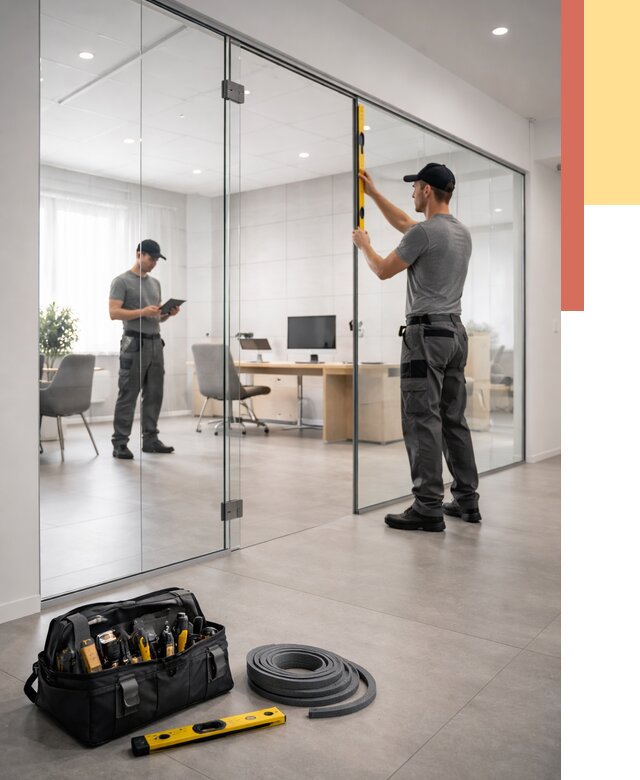 Цельностеклянные перегородки под ключ в Кинешме от 9602 руб. — монтаж и цены | ОТДЕЛОЧНИК-Кнш