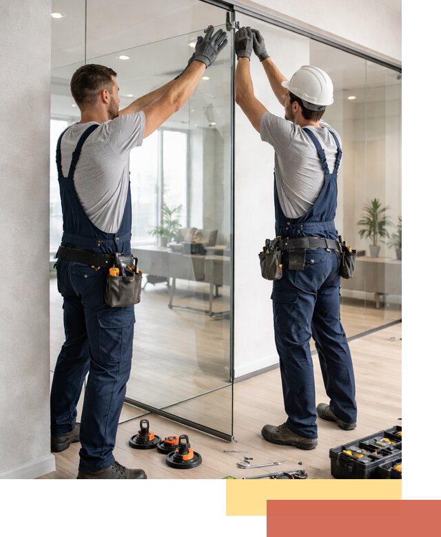 Безрамные стеклянные перегородки под ключ в Кинешме