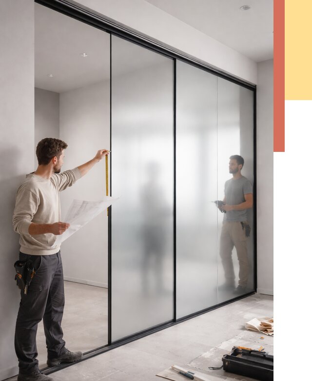 Матовые стеклянные перегородки в Кинешме от 8591 руб. — монтаж и установка | ОТДЕЛОЧНИК-Кнш