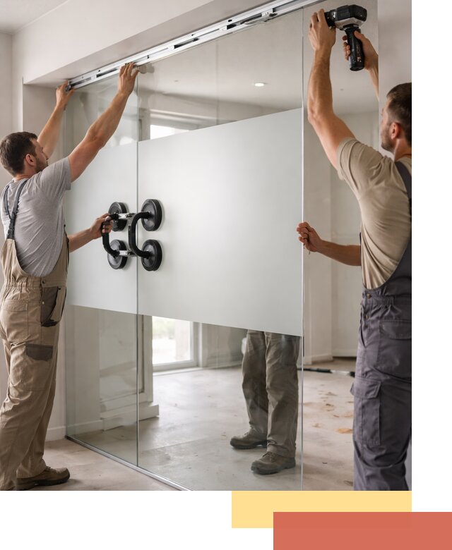 Матовые стеклянные перегородки под ключ в Кинешме