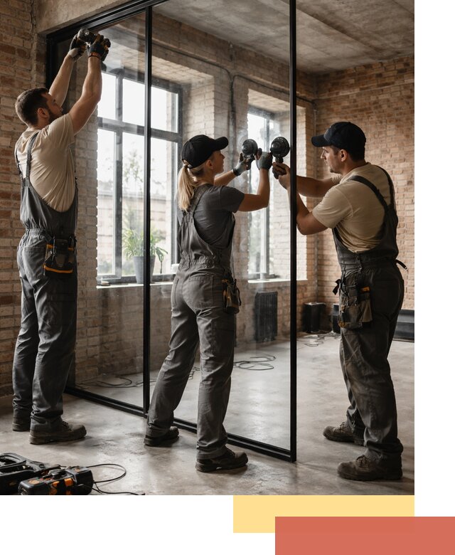 Стеклянные перегородки лофт — изготовление и монтаж в Кинешме