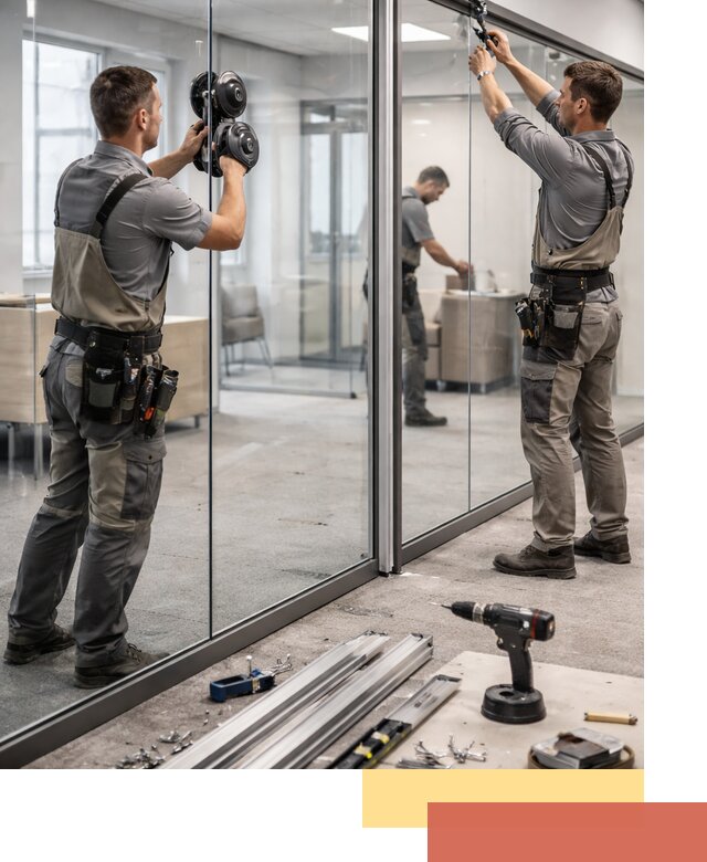 Стеклянные офисные перегородки под ключ в Кинешме