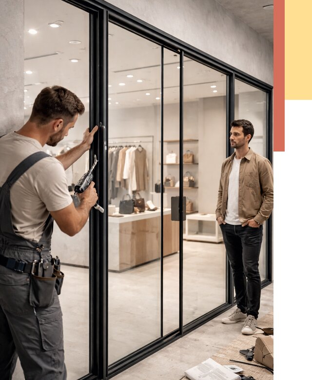 Стеклянные перегородки для магазинов в Кинешме от 8288 руб. под ключ | ОТДЕЛОЧНИК-Кнш