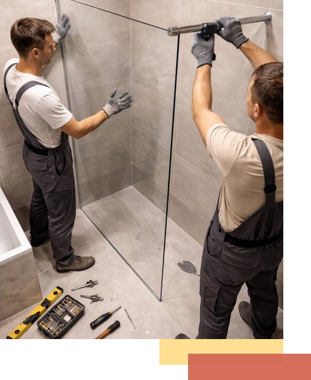 Стеклянные перегородки для душа в Кинешме — изготовление и монтаж