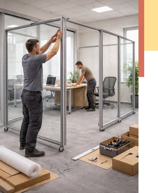 Мобильные офисные перегородки в Кинешме от 12634 руб. — установка под ключ | ОТДЕЛОЧНИК-Кнш