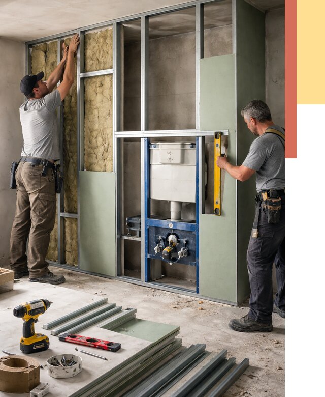 Установка сантехнических перегородок в Кинешме от 8591 руб. | ОТДЕЛОЧНИК-Кнш