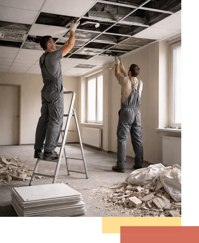 Демонтаж потолков Армстронг профессионально в Кинешме