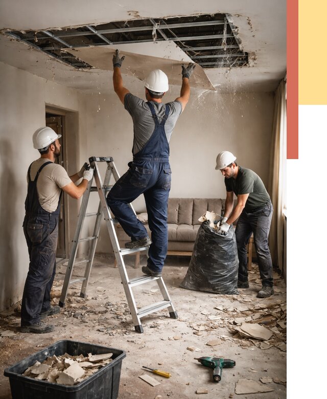 Демонтаж гипсокартонного потолка в Кинешме от 424 руб. за м2 — ОТДЕЛОЧНИК-Кнш