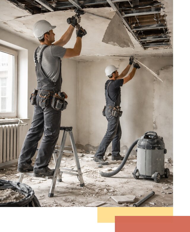 Демонтаж гипсокартонного потолка в Кинешме быстро и аккуратно