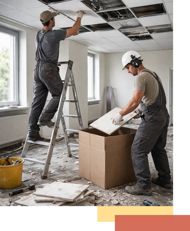 Демонтаж потолочной плитки в Кинешме быстро и аккуратно